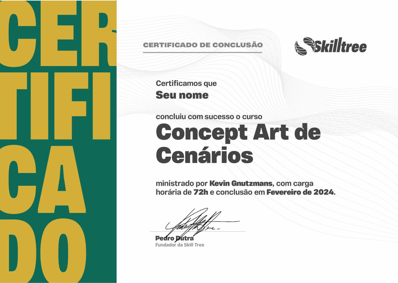 Certificado do curso de Concept Art de Cenários